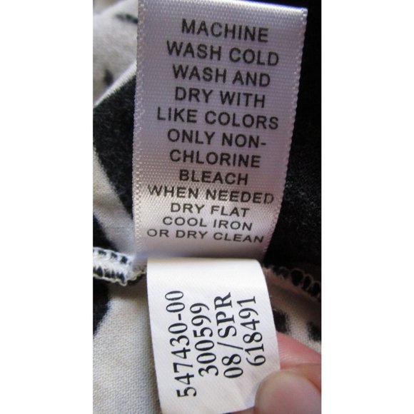 Banana Republic Silk Blend Jersey Abstract Fit Flare Dress Black White Sz S EUC - Picture 13 of 13